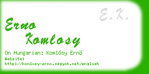 erno komlosy business card