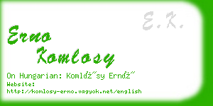 erno komlosy business card